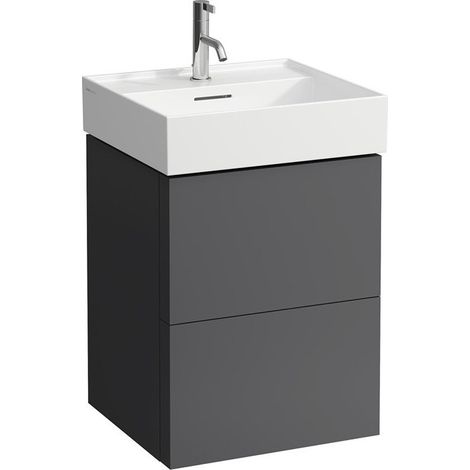Meuble sous-vasque KARTELL 600 x 480 x 450 mm, 2 tiroirs gris ardoise LAUFEN