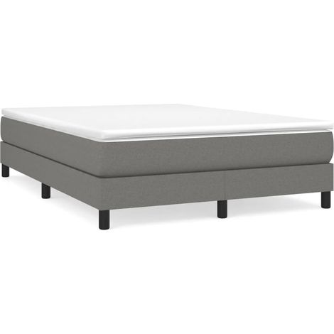 Maison Exclusive - Cama box spring con colchón tela gris oscuro 1
