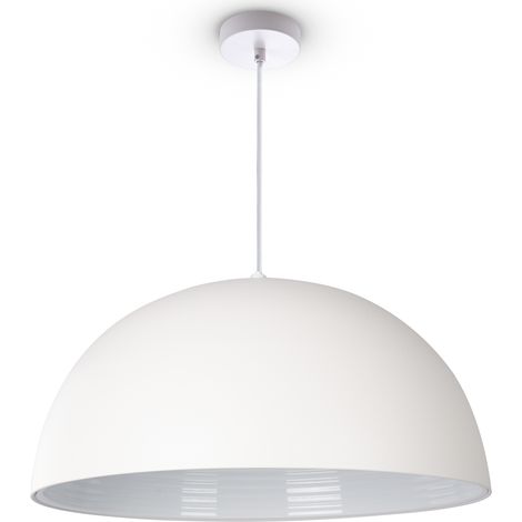 Paco Home Sospensione Sala Da Pranzo Cucina Tavolo Industriale Moderna Luce a sospensione - Bianca, Bianco (Ø40.5 cm)