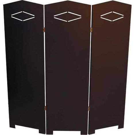 Pare-feu cheminée en acier noir 0,8mm – 3 portes à charnière – Design rhomboïdal – Pour cheminées et poêles à bois – Blinky