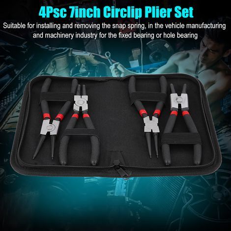 4-piece 7-inch internal/external curved straight circlip pliers tool (1/5)