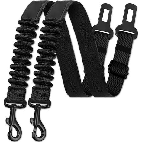 Cinturón De Seguridad Para Perros - Correa Retráctil Ajustable Con Amortiguador Elástico - Compatible Con Asientos De Coche - 2 Unidades (1/5)