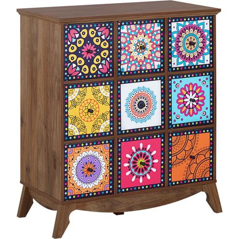 Aparador estilo marroquí multicolor con cajones vintage boho Kuma (1/5)