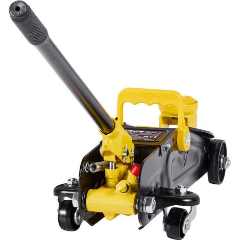 Cric de sol extra-plat 1,5 tonne en acier avec pompe rapide, chariot élévateur hydraulique pour voitures sportives et berlines. (1/5)