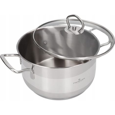 Zwieger Set de 4 casseroles + 4 couvercles Acier inoxydable Induction gaz céramique (1/5)