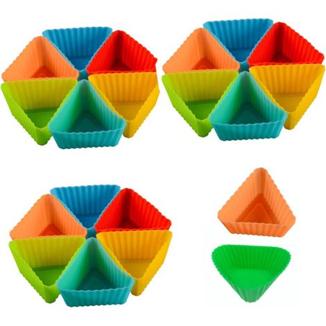20 Pièces Tasse À Muffins Triangulaire Moules À Gâteaux En Silicone Moule De Cuisson Bricolage Mini Tasse De Cuisson Moules Triangulaires Moules À Cupcakes Moule À Muffins Moule À,Parent,- (1/5)