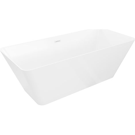Mexen Velo Slim freistehende Badewanne 170 x 75 cm, weiß, weißer Überlauf - 52811707500-20 (1/5)
