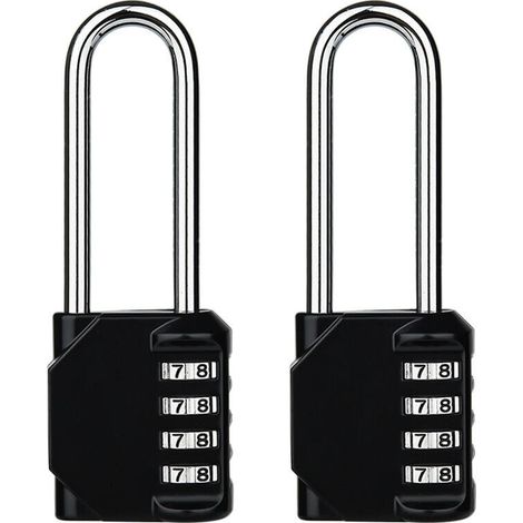 royaluxe -Cadenas combinés de 6,7 cm de long, [2 pièces] cadenas combinés étanches à l'eau à 4 positions, AMP métallique résistant aux intempéries Acier galvanisé pour écoles, gymnases et casiers (1/5)
