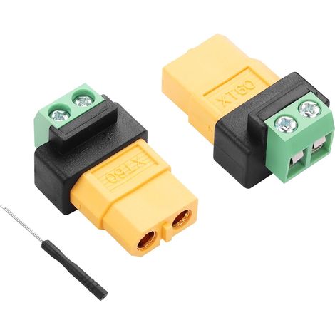 Lot de 2 adaptateurs de borne à vis, femelle vers connecteur de borne sans soudure à 2 broches pour batterie RC (1/5)