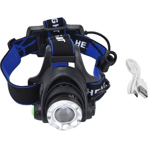 RGBW Focus 4-in-1 Headlamp, Telescopic Zoom, USB Rechargeable, Super Bright Fishing Headlight (1/5)