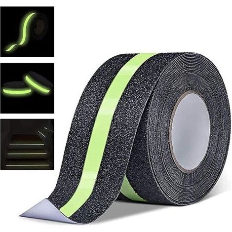 5m x 5cm Ruban Antidérapant, Briller Dans Le Noir Marches D'escalier Adhésives Antidérapantes Ruban De Sécurité à Haute Traction Pour Escaliers Marches Decking Intérieur Extérieur (1/5)