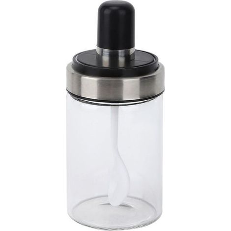 Pot Assaisonnement Verre - 14,7 x 6,5 cm - Pour Sel Et Poivre - Avec Cuillère Intégrée - Lot De 1 (1/5)