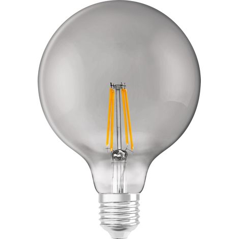 LEDVANCE Ampoule LED intelligente avec Wifi, culot E27, gradable, blanc chaud (2500K), forme Globe, filament clair dans un verre fumé, remplacement des ampoules de 48W, contrôlable avec Alexa, Google (1/4)