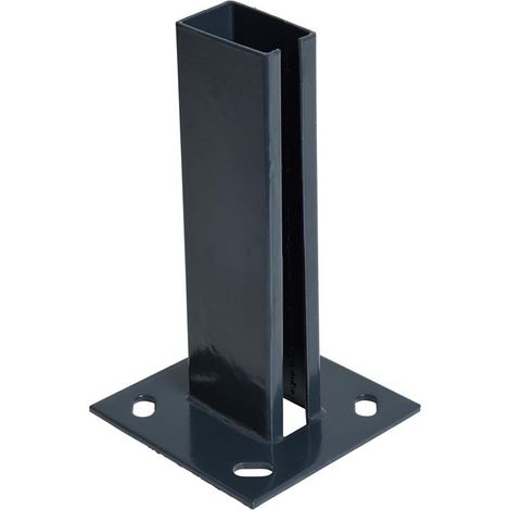 Aufschraubhülse Pfostenträger Pfostenschuh 40x60 mm Doppelstabmattenzaun Pfosten RAL 7016 (1/5)