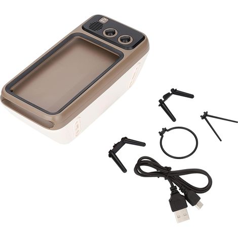Haut-Parleur Bluetooth, Rétro Vintage TV Forme Mini Haut-Parleur HD Stéréo Son Téléphone Mobile Stand Haut-Parleur pour Les Amis et la Famille (Gris) (1/5)
