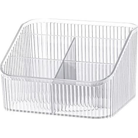 Make-up-Organizer mit 5 Fächern, Aufbewahrung für Make-up-Pinsel aus Acryl, Schminktisch-Organizer für Kosmetikartikel, Eyeliner, Lippenstift (Transparent L)