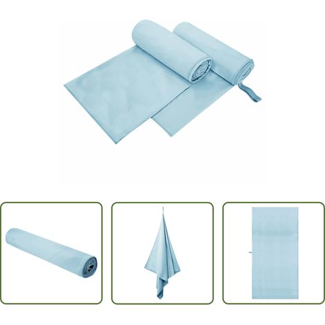vidaXL Fitnessstudio - Sporthandtücher 2 pcs Blau 200 x 100 cm Polyester und Polyamid (1/5)