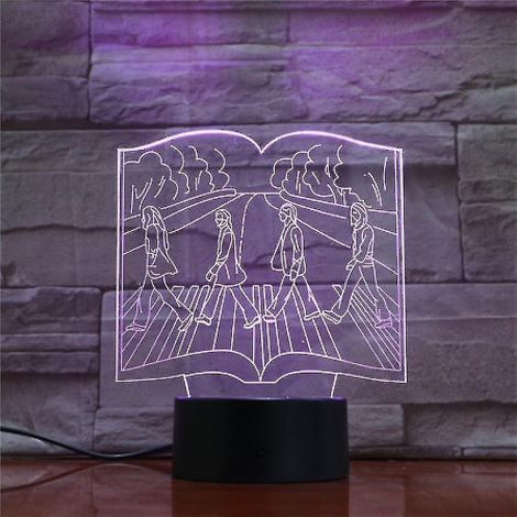 Lampe de chevet LED 3D à l'effigie du musicien de rock John Lennon, avec changement de couleur.