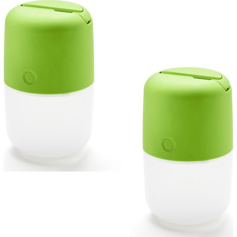 2er Set Solar LED Leuchte ASSISI mit 3-Stufen Dimmer & USB-Kabel, IP44, Grün (1/5)