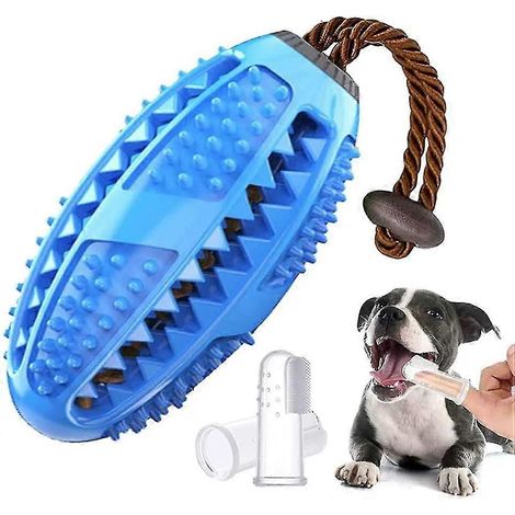 Jouet à mâcher pour chien, jouet pour chien, 1 jouet pour chien et 2 brosses à dents pour animaux, distributeur de friandises en forme de balle (cadeau) (1/5)