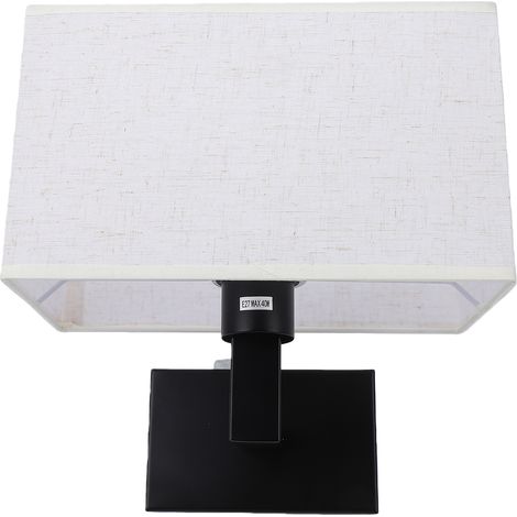Applique murale moderne avec abat-jour en tissu, fixation noire, idéale pour chambre, chevet ou salon. (1/5)
