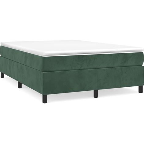 Soldes - Couchage Sommier à ressorts de lit Vert foncé 140x190 cm Velours,design Pratique Deco530636 (1/5)