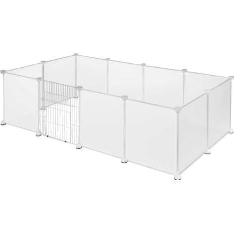 Enclos pour lapin et petits animaux 12 panneaux plastique avec porte 145x75x46 cm (1/5)