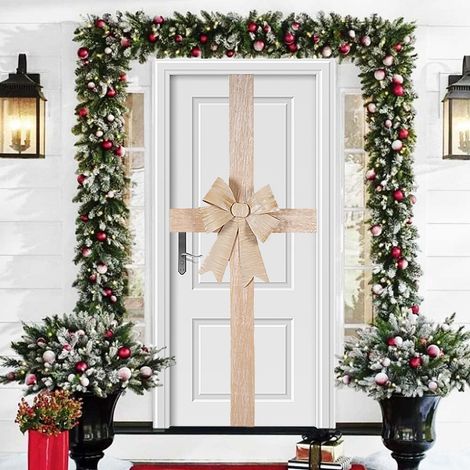 Fiocco Natalizio Panna Fuoriporta Decorazione di Natale 49x52cm Addobbo da Porta (1/5)