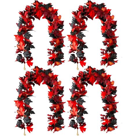 Guirlande Automnale Feuilles Artificielles et Vignes Longues pour Guirlande 4 Pièces Décoration pour Intérieur et Extérieur Fête Thanksgiving Cheminée Escalier Jardin Patio Mariage (1/5)