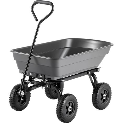 Chariot de Jardin Basculant, 181 kg, Brouette à Benne avec Mécanisme de Basculement 90°, Roues Pivotantes 180°, Roulements Flexibles 270°, pour Plantes, Terre et Récoltes (1/5)