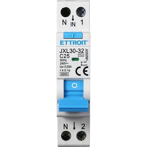 ETTROIT interruttore Magnetotermico Differenziale 1P+N 25A 30mA 220V-6KA 1m JX252561 (1/4)