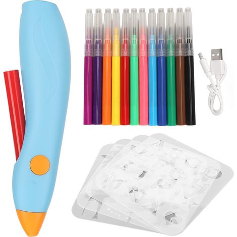 Aérographe électrique bleu portable, rechargeable par USB (1/5)
