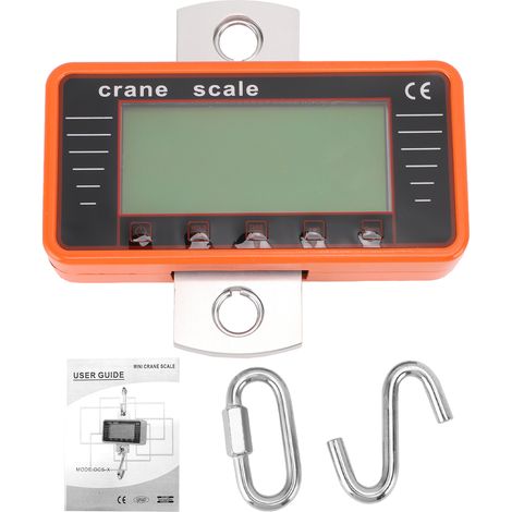 Balance suspendue industrielle 500kg/1100lbs robuste – Écran LCD 4" avec crochets construction pêche extérieur 500KG orange (1/5)