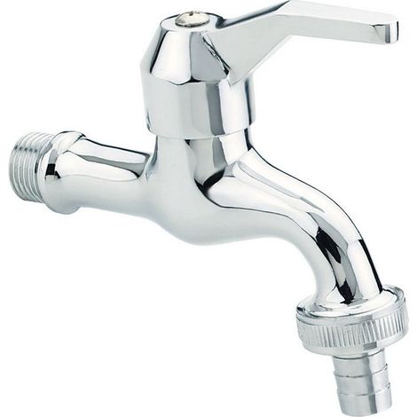 Verchromter Wandwasserhahn mit Schlauchanschluss und Hebelbetätigung aus Messing – Idral 0150/DC (1/5)