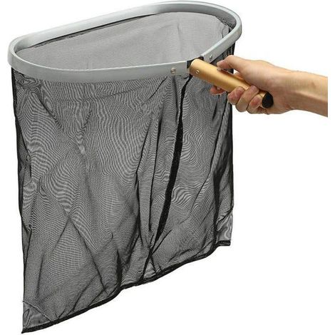 Epuisette de piscine，pièce Trawler épuisette de Fond Professionnelle en Aluminium renforcé, Robuste Maille Fine Balai Nettoyage Sac Profond incassable (1/5)