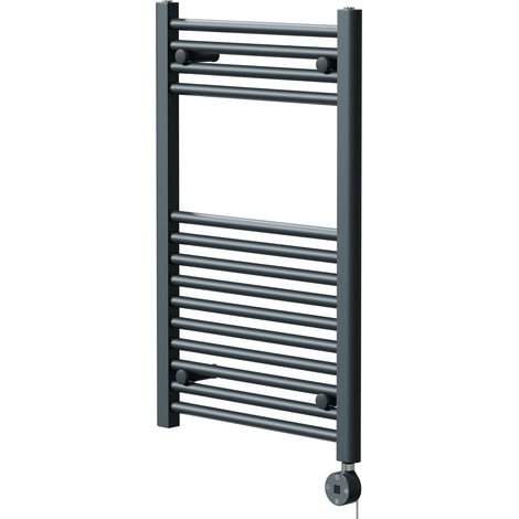 Pizarro Anthracite 800mm x 500mm Straight Digital Thermostatic Electric Heated Towel Rail (1/5)
