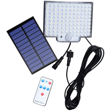 RHG Lampe Solaire Extérieur Détecteur de Mouvement, Lumière Solaire Extérieure avec Télécommande, 1800 mAh 4 Modes Étanche IP65 Éclairage Solaire Extérieur Jardin avec Câble de 5M (1/4)