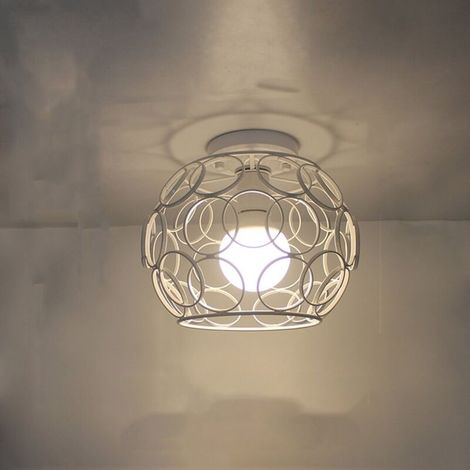 Plafonnier Vintage Industrielle Style Design Cage Eclairage de plafond Blanc Fer Intérieure pour Décoration Café Restaurant Cuisine (1/2)