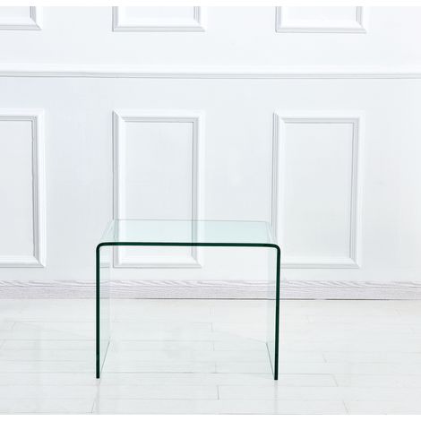 Mesa centro cristal templado transparente 50x40x45 cm OKMYHOME (1/4)