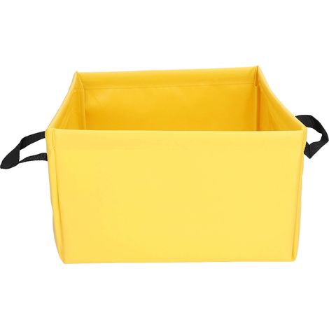 Seau pliable 13L, portable, léger, grande capacité, pliable, jaune, idéal pour le camping, la randonnée et la pêche-AquaForge (1/5)