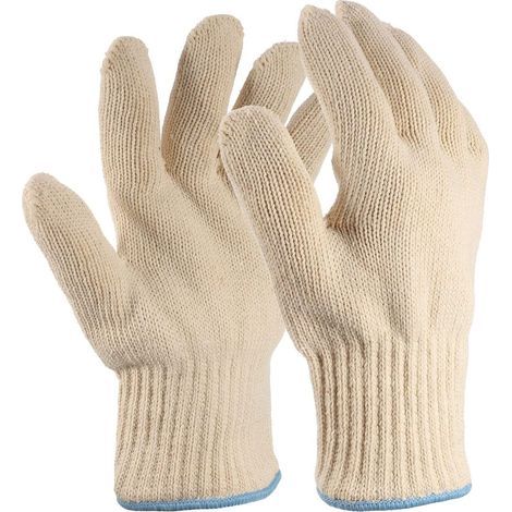 1 paire de gants de cuisine robustes et résistants à la chaleur avec doigts, gants en coton tricoté épais résistants à la chaleur pour friteuse à air, gants de jardinage pour barbecue,