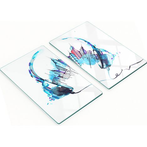 Küchenschneidebretter aus Glas mit City Whispers-Motiv, 2 x 30 x 52 cm (1/5)