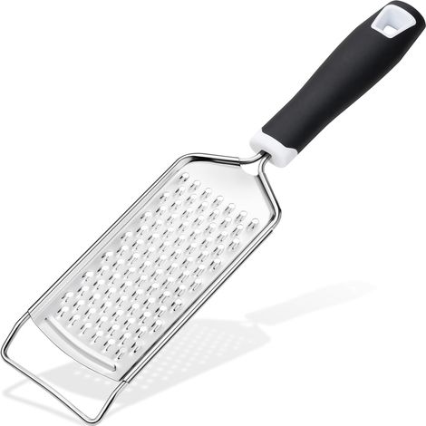 Professionelle, tragbare Käsereibe aus Edelstahl für die Küche, Zitronenreibe aus Metall mit Griff für Käse, Schokolade, Gewürze, Küchenhelfer und -utensilien, weicher Griff, schwarz