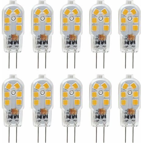 LAN G4 12V LED-Lampe, 1W entspricht einer 10W Halogenlampe, flimmerfrei, 200lm, warmweiß (3000K), 360° Abstrahlwinkel, nicht dimmbar, 10er-Packung (1/5)
