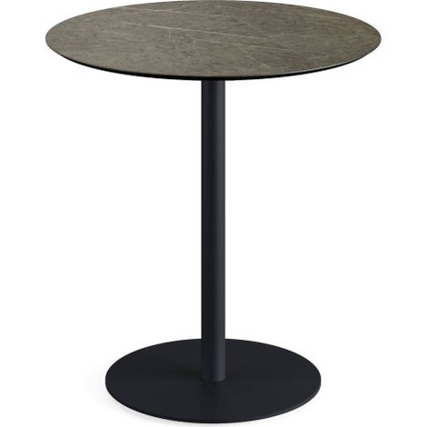 Urban table de bistrot avec piètement noir + plateau HPL Midnight Marble Ø70 cm - Feros (1/3)