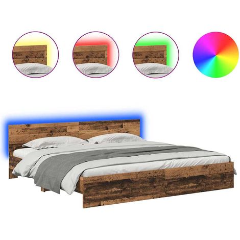 Maison Exclusive - Estructura de cama con cabecera Madera Vieja 2