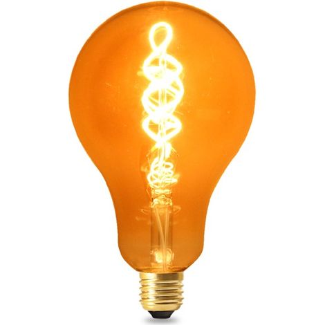 IluminaShop - Bombilla LED Filamento Espiral E27 A100 4W Ambar  Blanco Calido 2300K