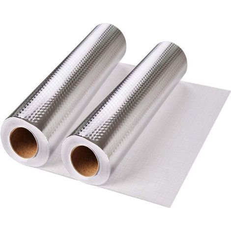 2 Pièce Cuisine Autocollants, Cuisine Aluminium Autocollants, Papier Peint Cuisine Imperméable à l'huile pour Les Meubles, Tableaux(Texture Losange Style)- (1/5)