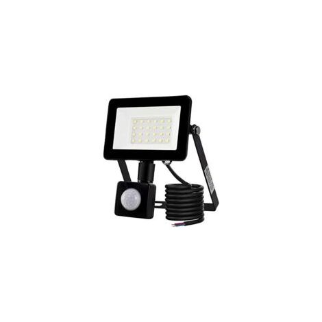 Foco con detección del cuerpo humano - 20 W - Carcasa negra - 6500 K (blanco frío)