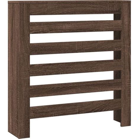 Cache-radiateur en chêne brun, 78 x 20 x 82 cm, bois d'ingénierie (1/5)